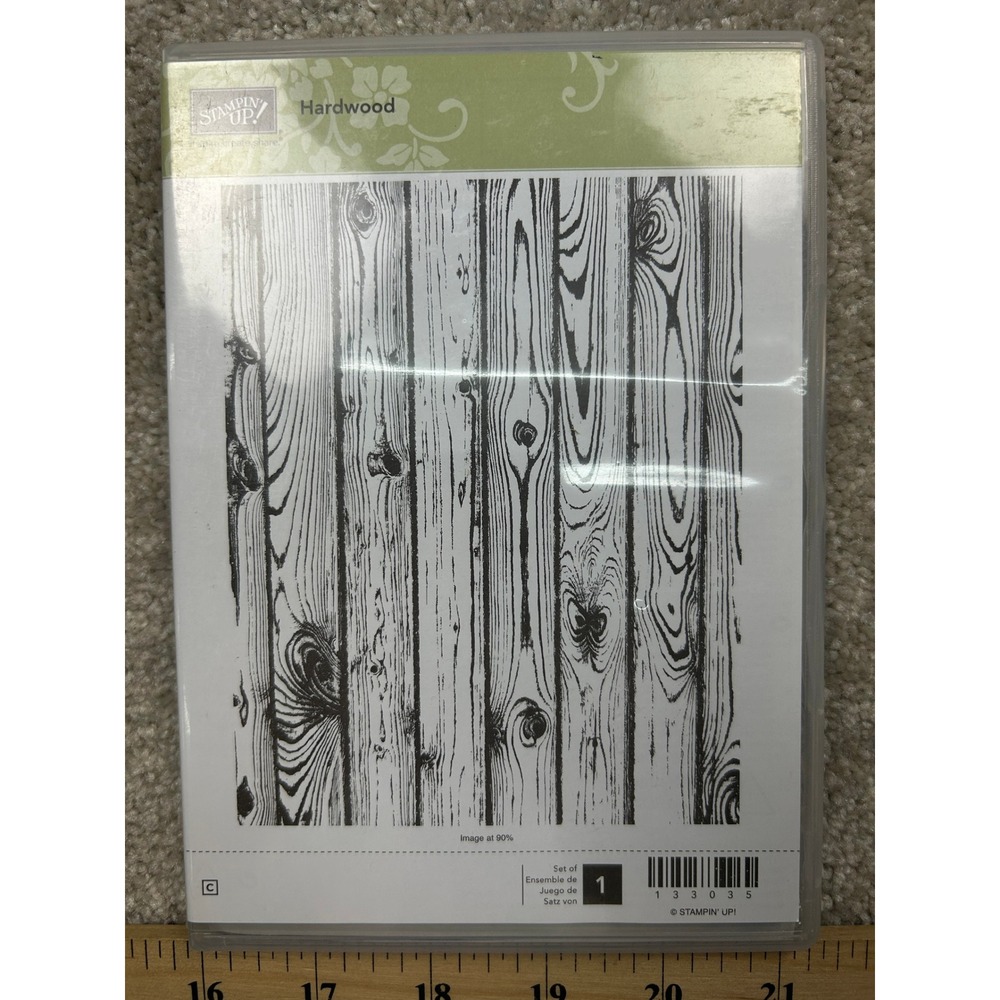 Stampin Up Hardwood 133035 Background Rubber Stamp Wood Grain Clear Mount